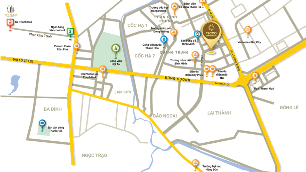 Vị trí chung cư Tecco Center Point trong khu đô thị Bình Minh Thanh Hóa